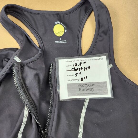 Daily Practice by Anthropologie Training Athletic Bike Shorts Romper Small Black - Picture 7 of 7